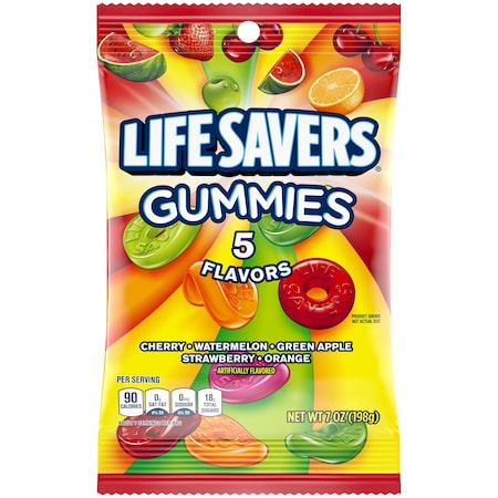 Life Savers Lifesavers Gummies Five Flavor Candy 7 oz., PK12 314122